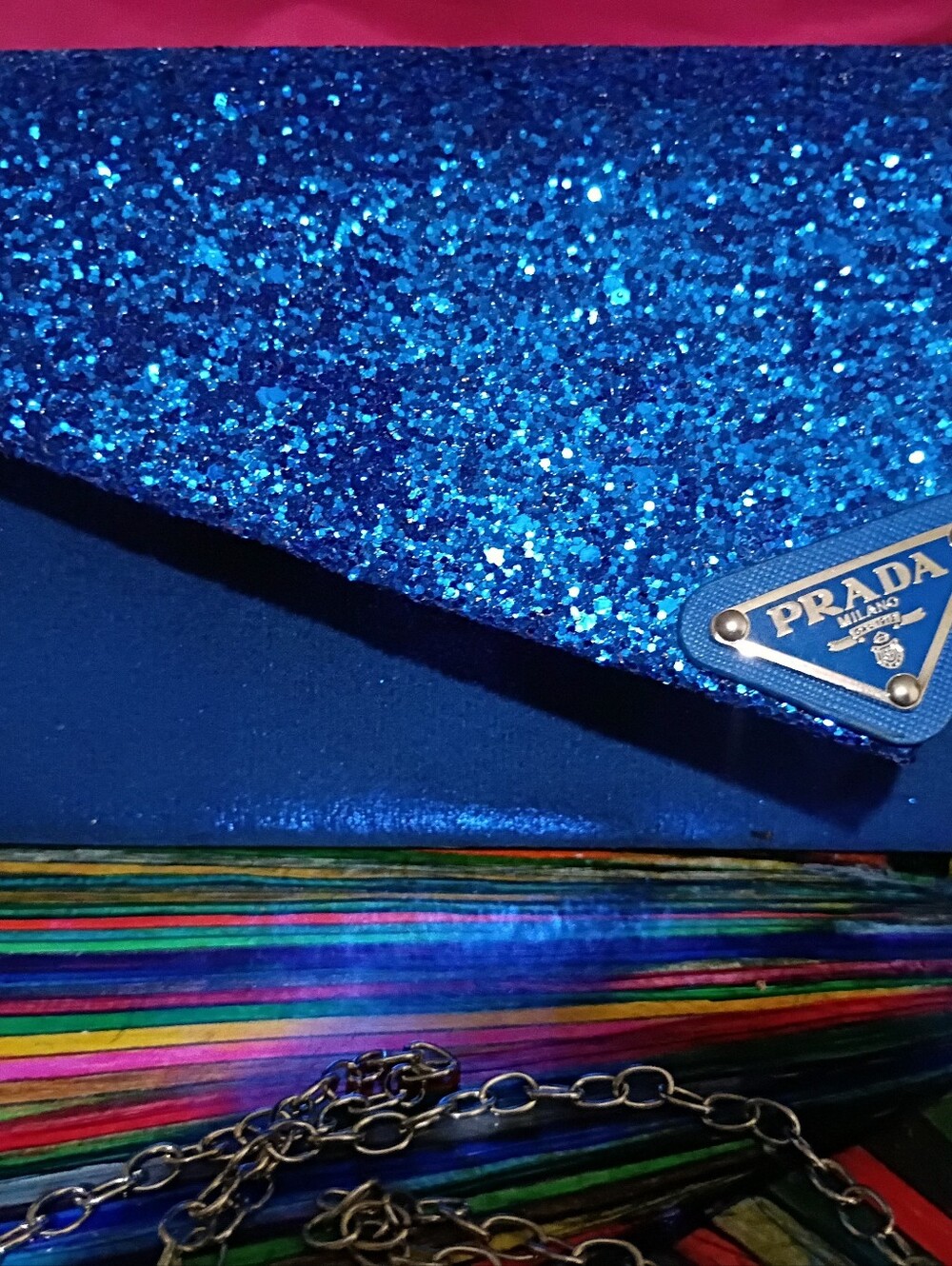 Dazzlingly Blue Prada Evening Clutch